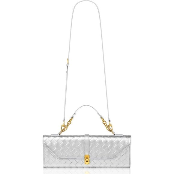 Handbags - 🆕Women’s Silver Evening Handbag Crossbody Purse Wallet with Orange Gift Bag